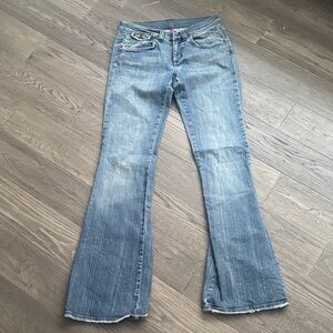 Mavi | Vintage Y2K Light Blue Flare Jeans Button Back Pocket Size 27/34